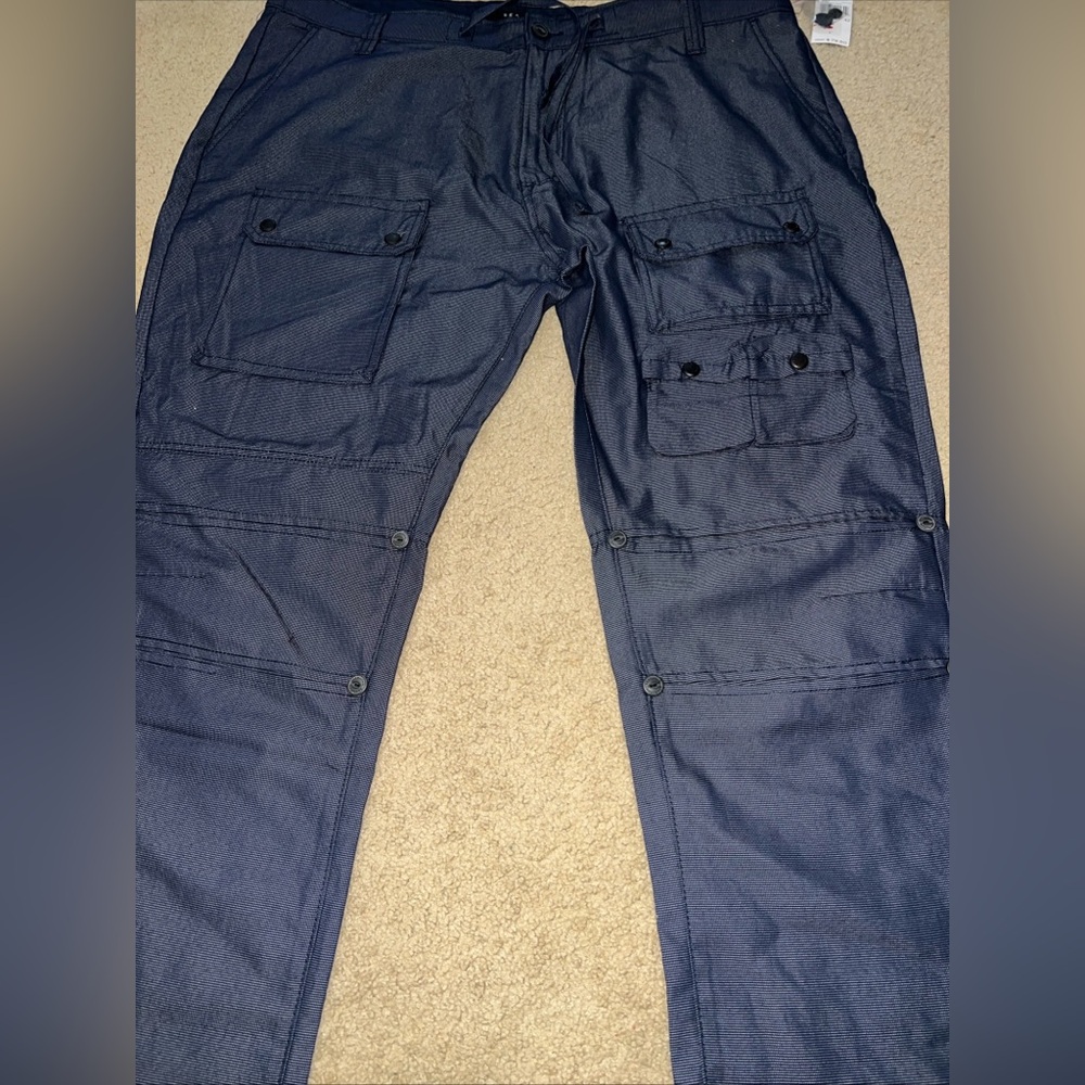 Headstock Vintage Y2K Sean John Dark Blue Cargo Pants 42X30 - Picture 3 of 6